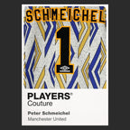 Peter Schmeichel 1 Football Shirt Frame Men's Hoodie – black close-up detail shot of the Peter Schmeichel 1 Football Players