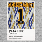 Peter Schmeichel 1 Football Shirt Frame Men's Hoodie – grey close-up detail shot of the Peter Schmeichel 1 Football Players