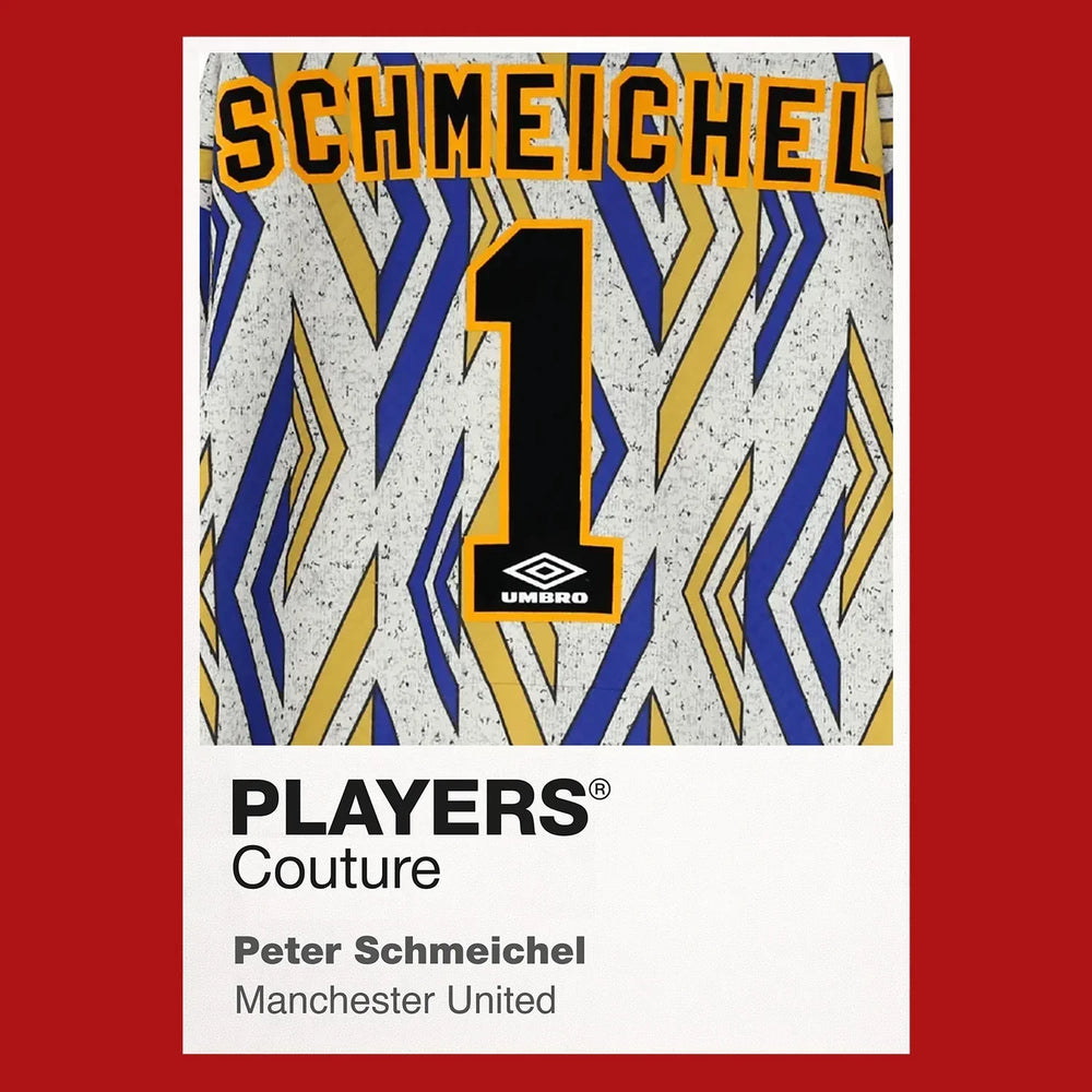 Peter Schmeichel 1 Football Shirt Frame Men's Hoodie – red close-up detail shot of the Peter Schmeichel Players Couture logo