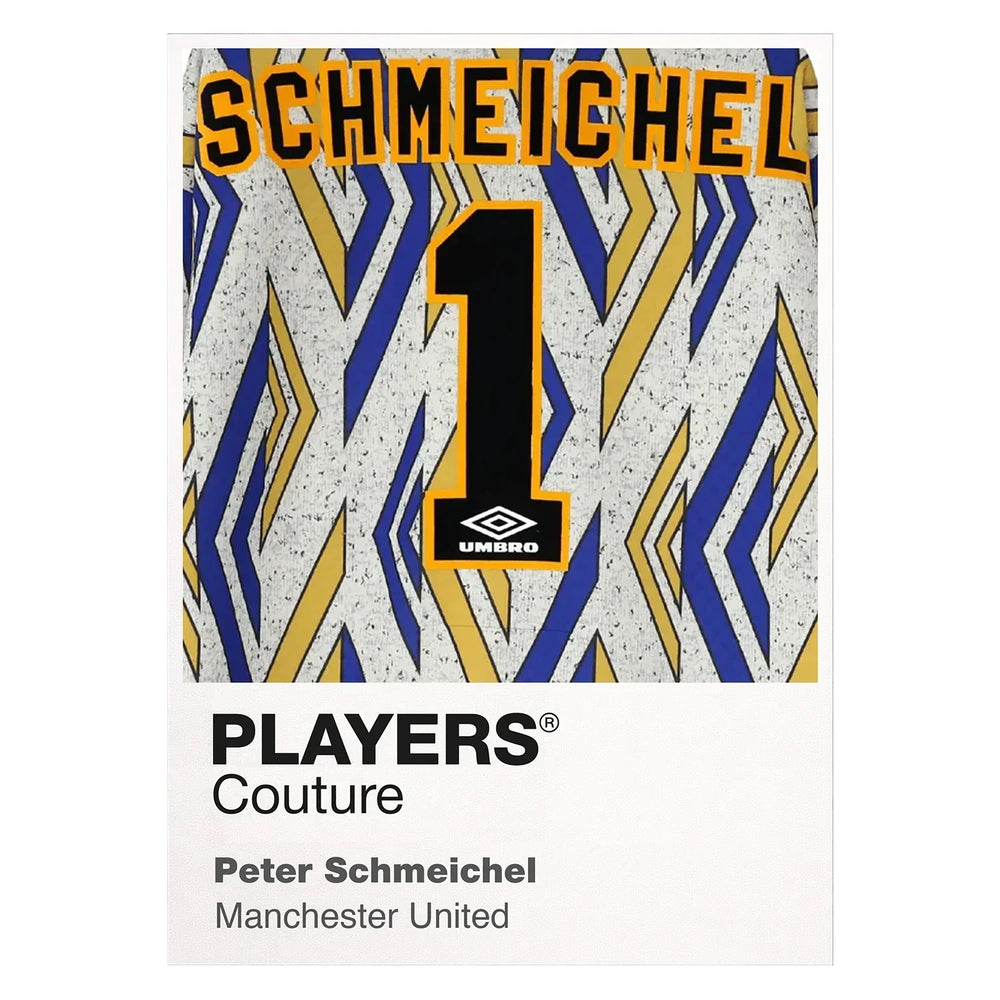 Peter Schmeichel 1 Football Shirt Frame Men's Hoodie – white close-up detail shot of the Peter Schmeichel 1 Football Players