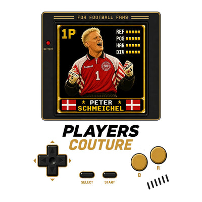 Peter Schmeichel 1P 8-Bit t-shirt retro gaming design by Players Couture