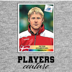 Peter Schmeichel World Cup Sticker Kids T-Shirt – peter schmeichel grey Players Couture design