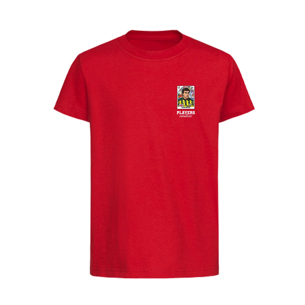 Peter Shilton World Cup Sticker Kids T-Shirt – peter shilton sticker kids red tshirt Players Couture design