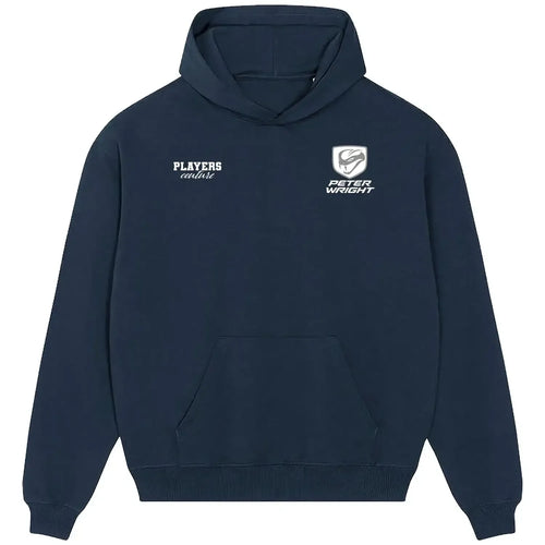Peter Wright hoodie – navy men's hoodie featuring the Peter Wright Players Couture logo