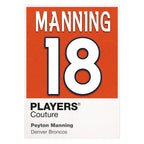 Peyton Manning 18 Jersey Frame Men's T-Shirt – white close-up detail shot of the Peyton Manning Players Couture logo design