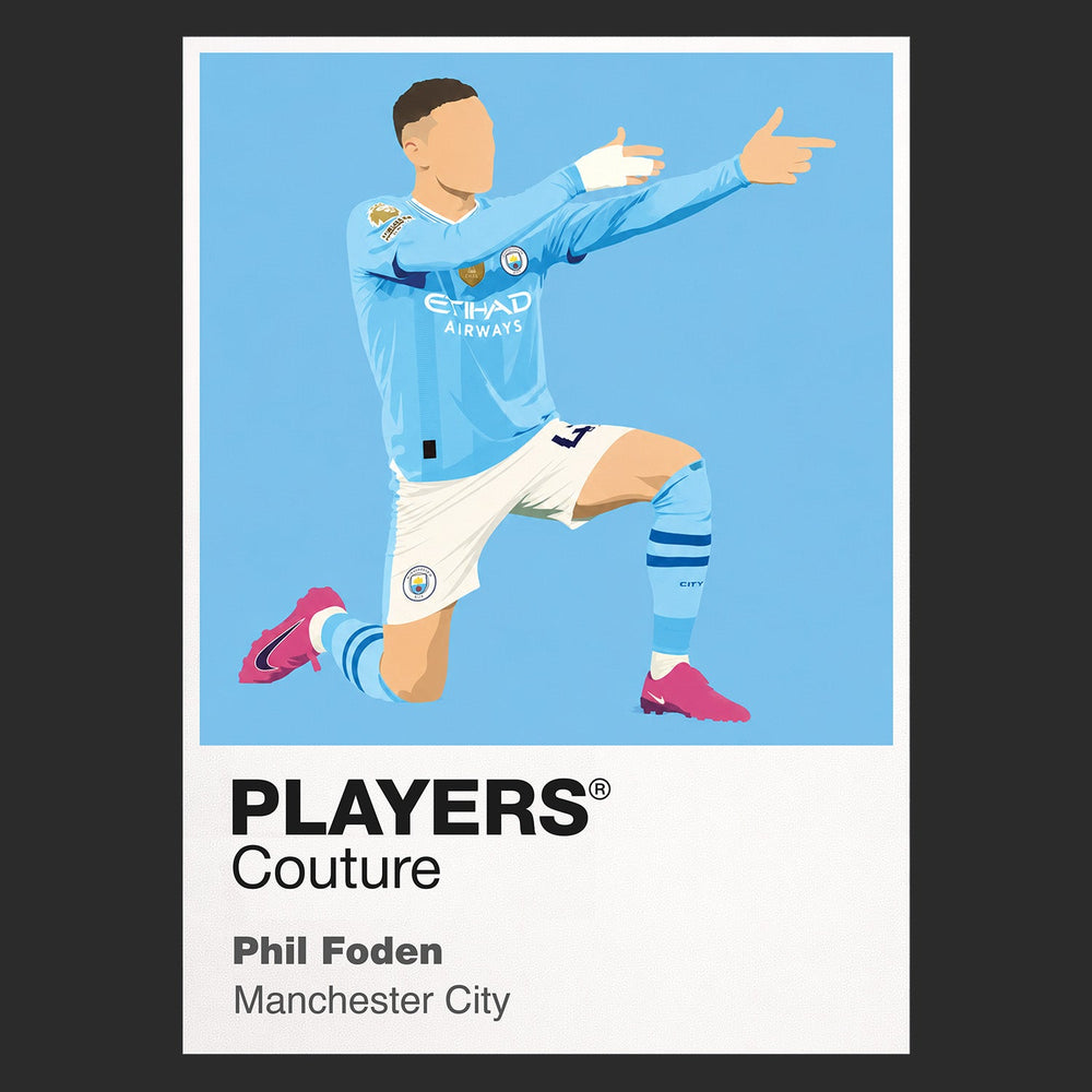 Phil Foden Manchester City black Icon Frame artwork detail