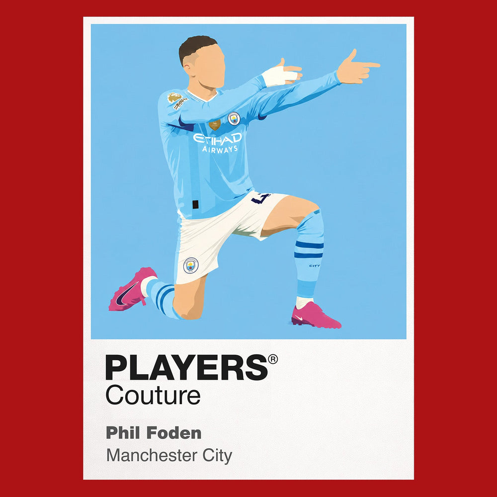 Phil Foden Manchester City red Icon Frame artwork detail