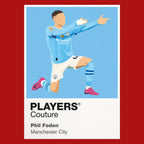 Phil Foden Manchester City red Icon Frame artwork detail