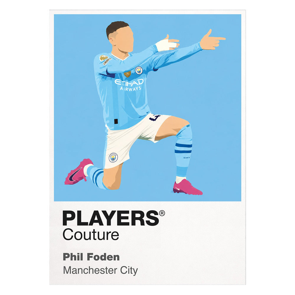 Phil Foden Manchester City white Icon Frame artwork detail