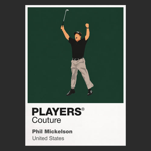 Phil Mickelson Golf Icon Frame Men's Polo Shirt in Black - Players Couture Fanwear