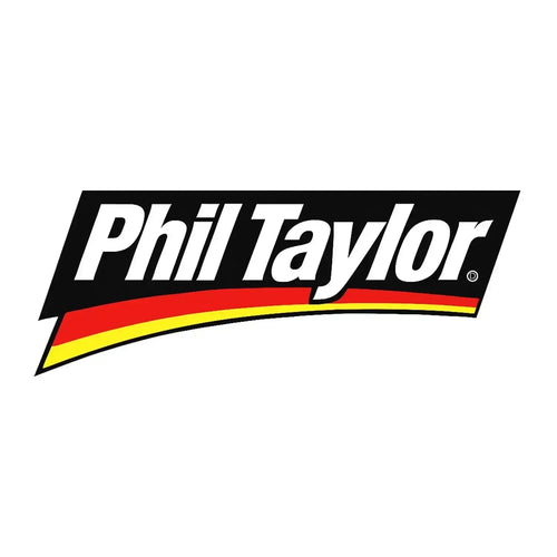 Phil Taylor Logo Men's Hoodie – white close-up detail shot of the Phil Taylor Players Couture logo design