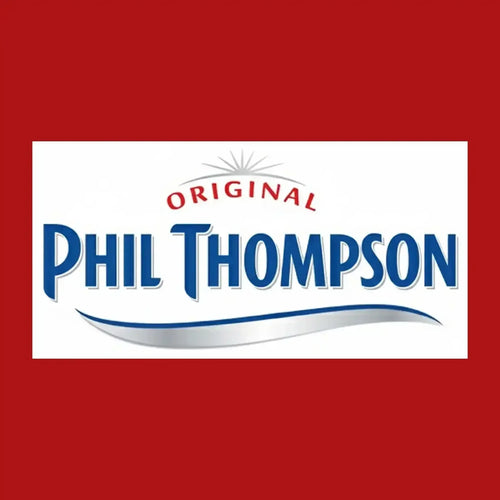 Phil Thompson Logo Men's Hoodie – red close-up detail shot of the Phil Thompson Players Couture logo design