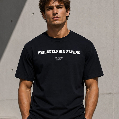 Philadelphia Flyers Men's T-Shirt — lifestyle photo, Black t-shirt