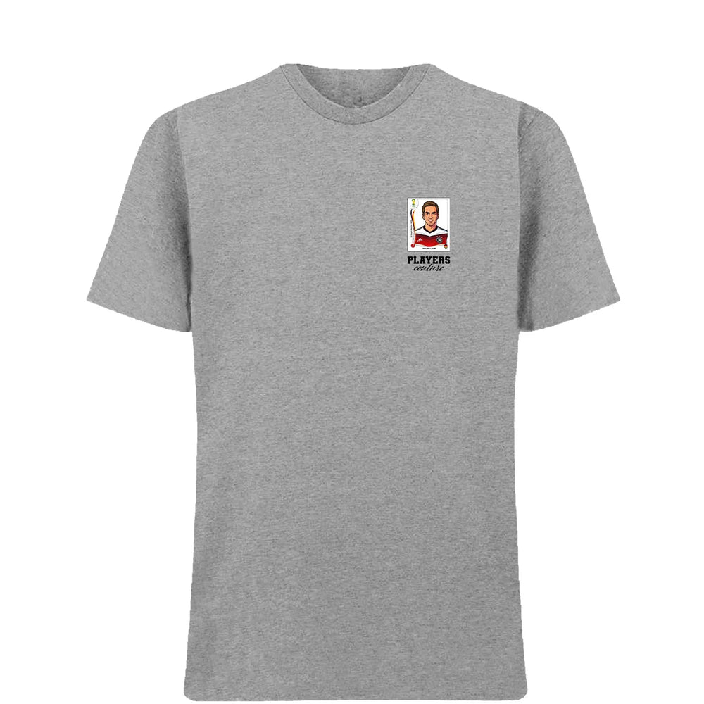 Philipp Lahm World Cup t-shirt – grey men's t-shirt featuring the Philipp Lahm World Cup Players Couture logo