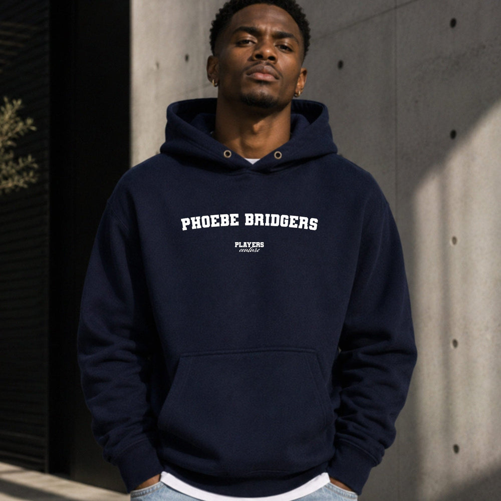 Phoebe Bridgers name-print hoodie - navy