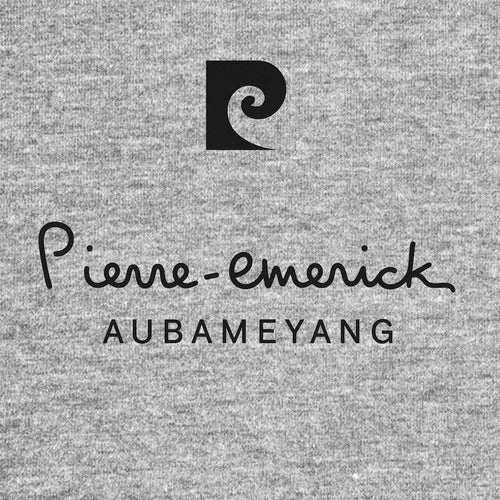 Pierre-Emerick Aubameyang Logo Men's T-Shirt – grey close-up detail shot of the Pierre-Emerick Aubameyang Players Couture