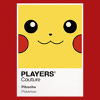 Pikachu Colour Frame Men's T-Shirt – red close-up detail shot of the Pikachu Colour Players Couture logo design