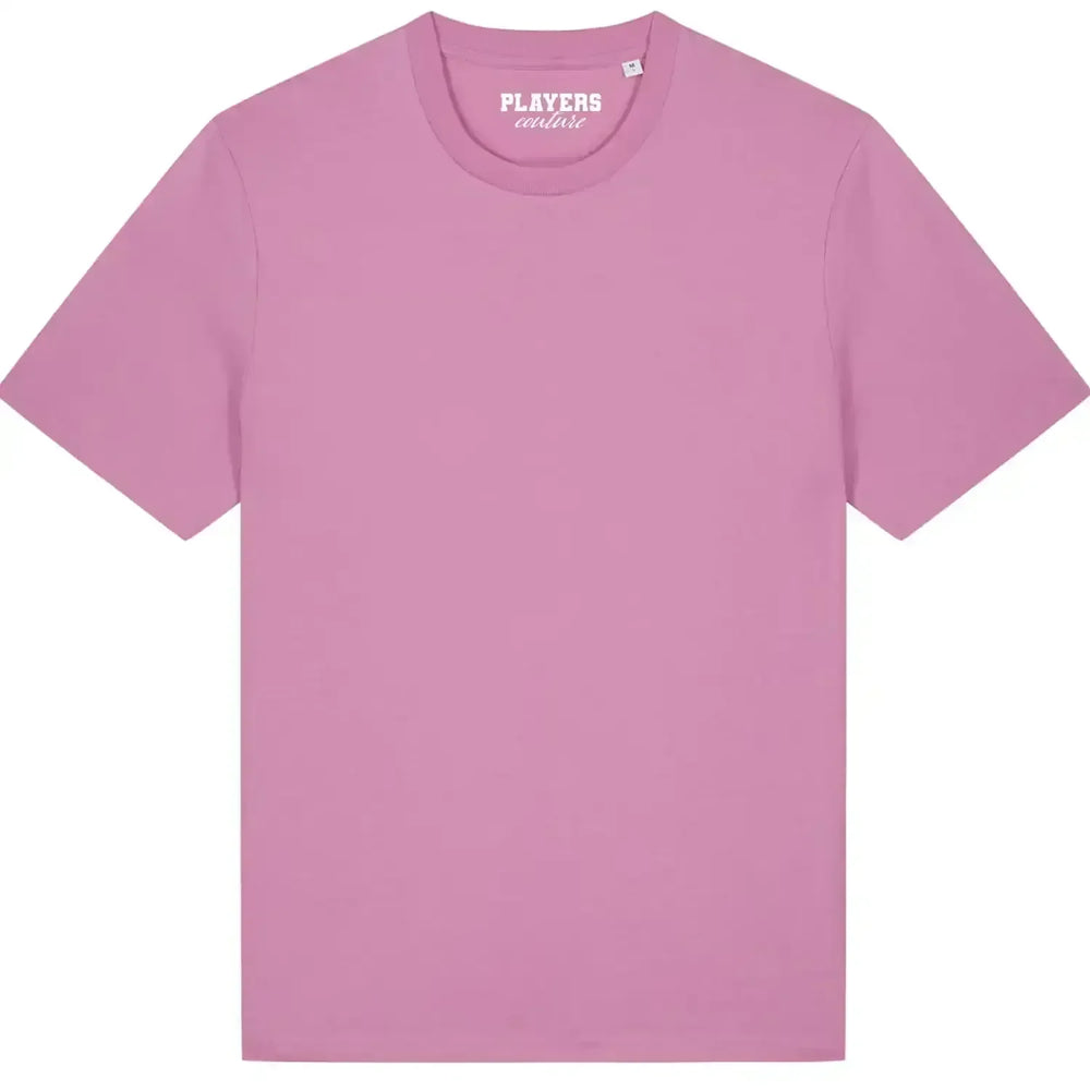 Premium Custom Men's T-Shirt t-shirt – pink men's t-shirt with black Premium Custom Men's T-Shirt letters and Players