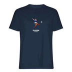 Michel Platini Icon t-shirt – navy men's t-shirt with white Michel Platini Icon letters and Players Couture logo on the chest