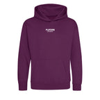 Essentials Collection hoodie – white kids' hoodie with black Essentials Collection letters and Players Couture logo on the