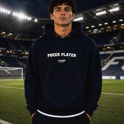 Poker Player name-print hoodie - navy