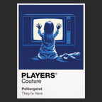 Poltergeist Carol Anne before the glowing television as supernatural light enters the suburban home Icon Frame artwork in black