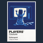 Poltergeist Carol Anne before the glowing television as supernatural light enters the suburban home Icon Frame artwork in navy