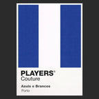 Porto Classic Football Shirt Colours Frame Men's T-Shirt – black close-up detail shot of the Porto Players Couture logo