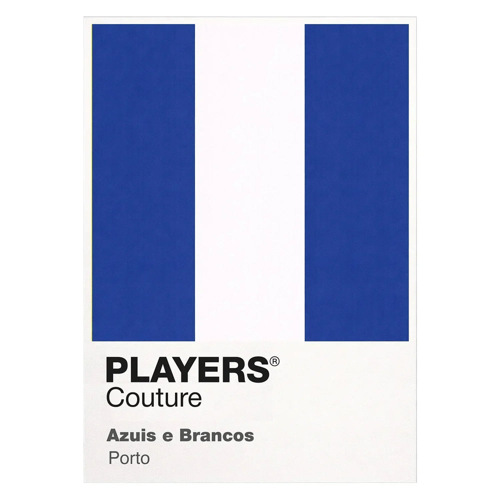 Porto Classic Football Shirt Colours Frame Men's T-Shirt – white close-up detail shot of the Porto Players Couture logo