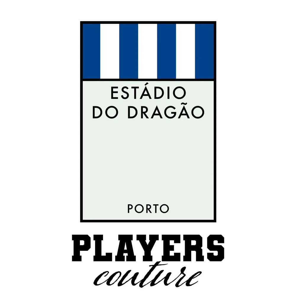 Porto Monopoly Card hoodie – white men's hoodie with black Porto Monopoly Card letters and Players Couture logo on the chest