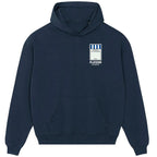 Porto Monopoly Card hoodie – red men's hoodie with white Porto Monopoly Card letters and Players Couture logo on the chest