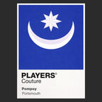 Portsmouth Classic Football Shirt Colours Frame Men's T-Shirt – black close-up detail shot of the Portsmouth Players Couture