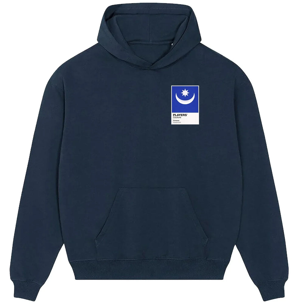 Portsmouth hoodie – navy men's hoodie featuring the Portsmouth Players Couture logo