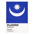 Portsmouth Classic Football Shirt Colours Frame Men's T-Shirt – white close-up detail shot of the Portsmouth Players Couture