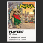Portugal Football Cool Bunny Men's T-Shirt – Portugal football cool bunny artwork close-up on Black – Players Couture