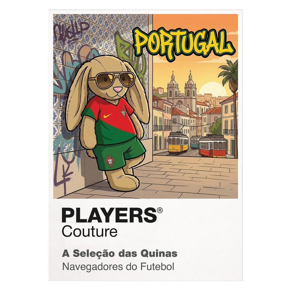 Portugal Football Cool Bunny Kids Hoodie – Portugal football cool bunny framed artwork detail – Players Couture