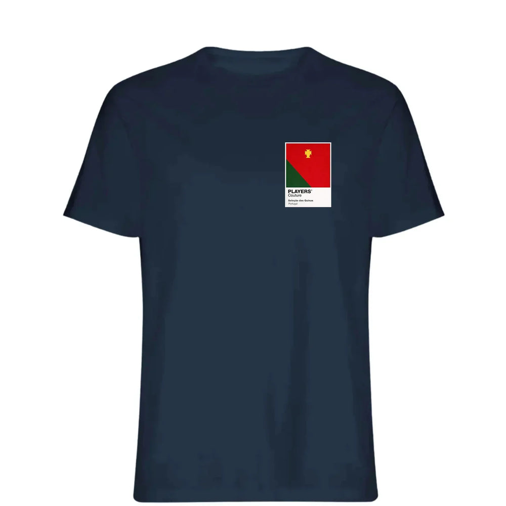 Portugal t-shirt – navy men's t-shirt featuring the Portugal Players Couture logo