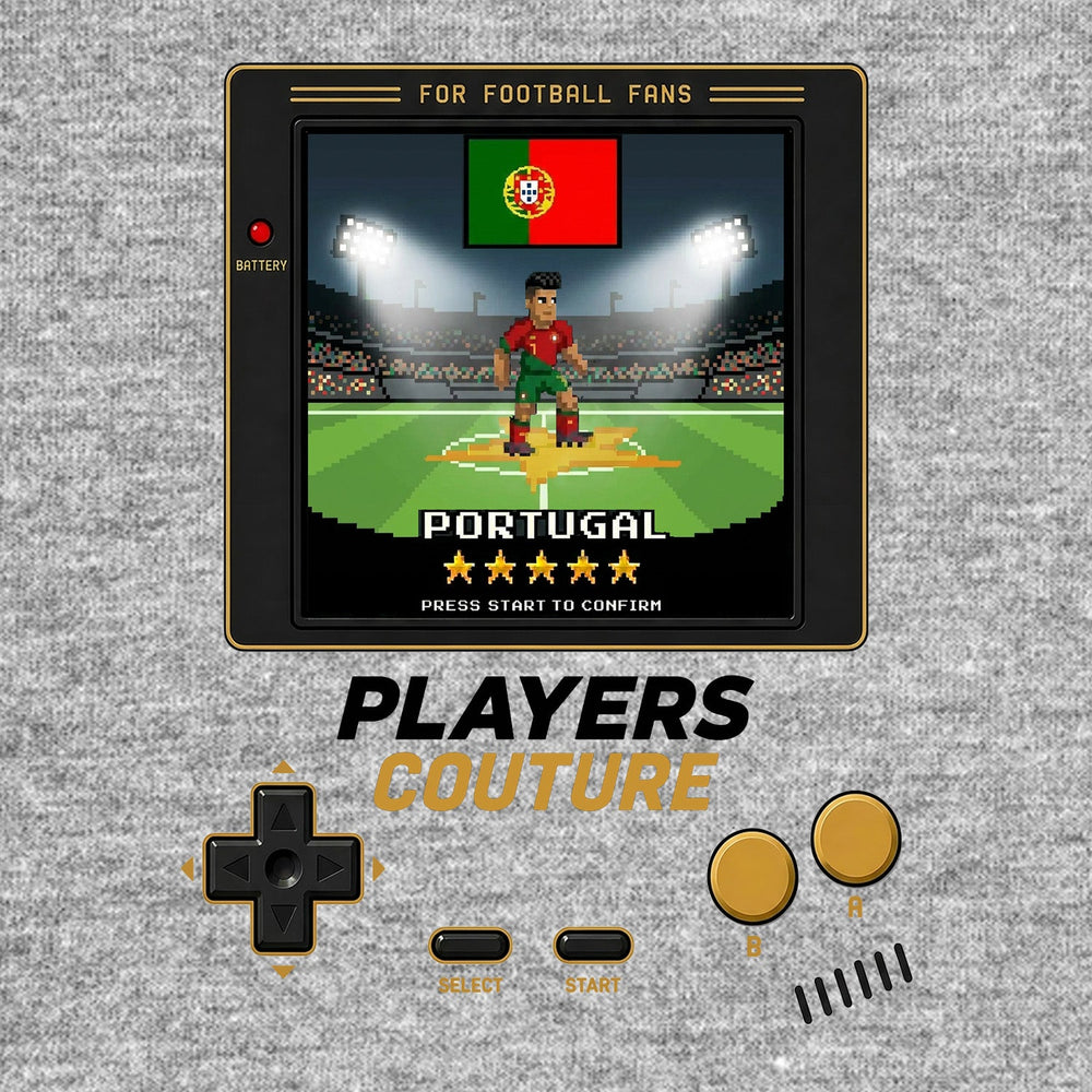 Portugal World Cup 8-Bit Kids Hoodie retro gaming football design by Players Couture