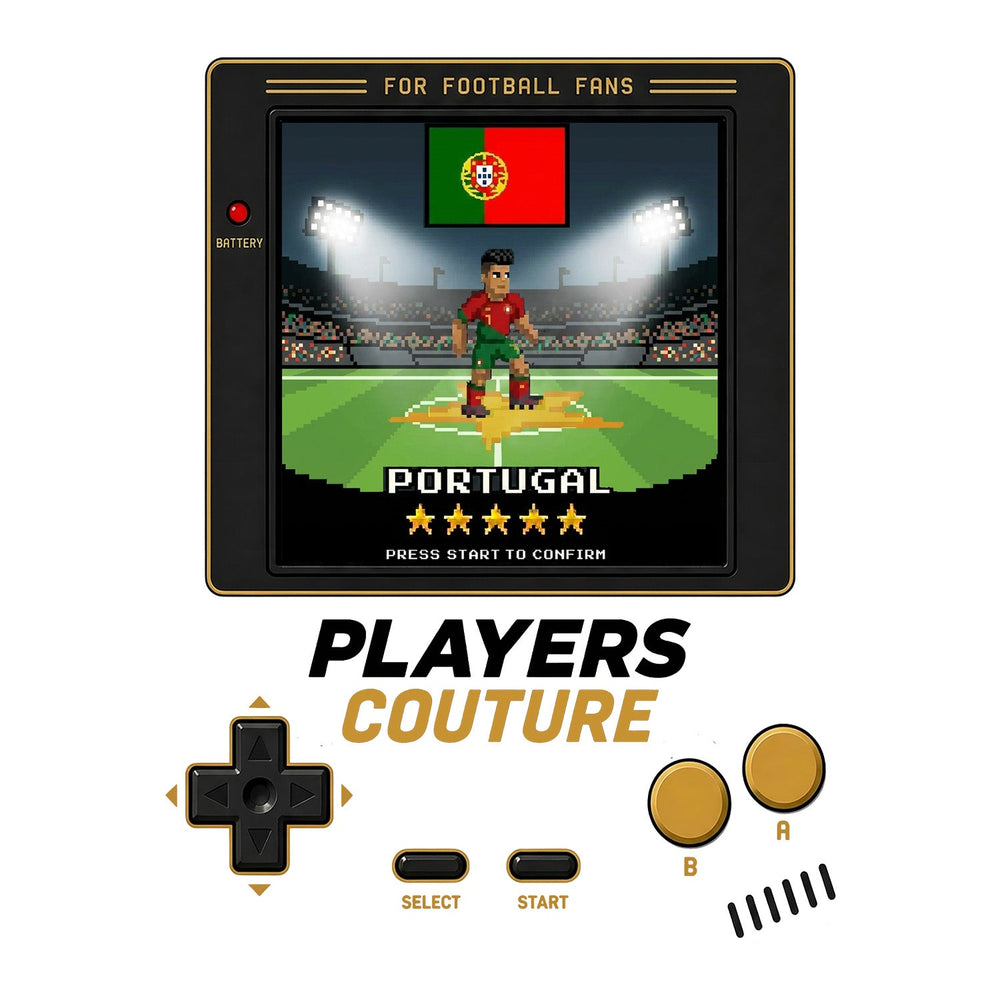 Portugal World Cup 8-Bit Kids T-Shirt retro gaming football design by Players Couture