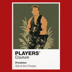 Dutch – Predator Dutch covered in mud and carrying improvised weapons for the final jungle confrontation Icon Frame artwork in red