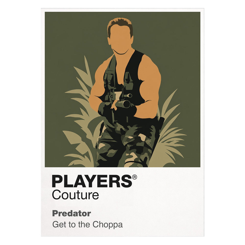 Dutch – Predator Dutch covered in mud and carrying improvised weapons for the final jungle confrontation Icon Frame artwork on white