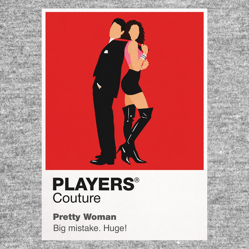 Pretty Woman Vivian and Edward against Beverly Hills red, black and white elegance Icon Frame artwork in grey