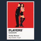 Pretty Woman Vivian and Edward against Beverly Hills red, black and white elegance Icon Frame artwork in navy