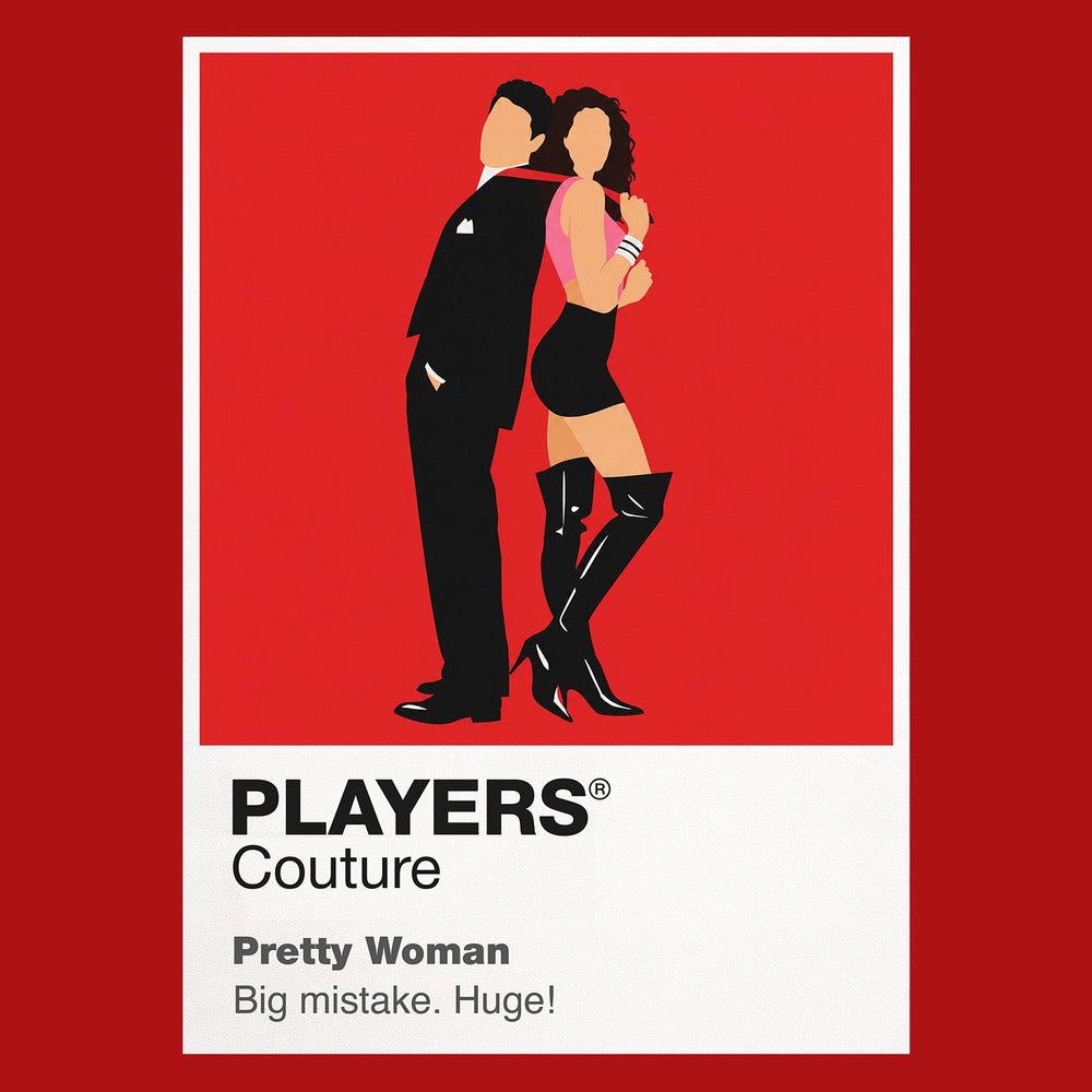 Pretty Woman Vivian and Edward against Beverly Hills red, black and white elegance Icon Frame artwork in red