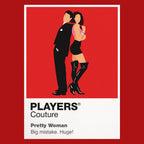 Pretty Woman Vivian and Edward against Beverly Hills red, black and white elegance Icon Frame artwork in red