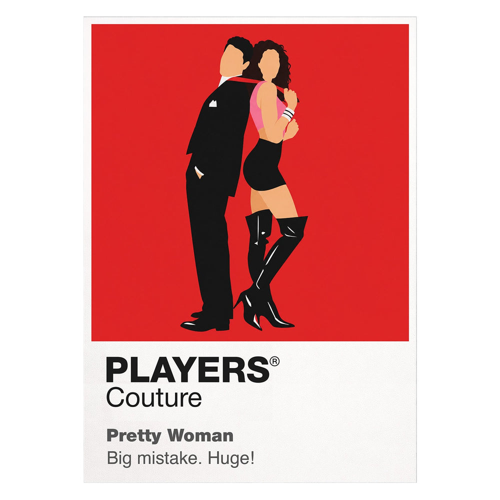 Pretty Woman Vivian and Edward against Beverly Hills red, black and white elegance Icon Frame artwork on white