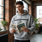 Princess Mononoke hoodie – navy men's hoodie with white Princess Mononoke letters and Players Couture logo on the chest