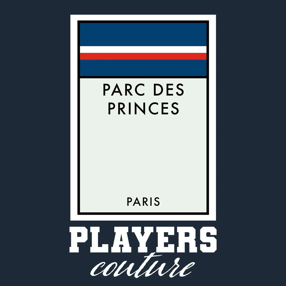 Paris Saint-Germain hoodie – navy men's hoodie with white Paris Saint-Germain letters and Players Couture logo on the chest
