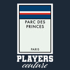 Paris Saint-Germain hoodie – navy men's hoodie with white Paris Saint-Germain letters and Players Couture logo on the chest
