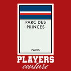 Paris Saint-Germain PSG Monopoly Card hoodie – red men's hoodie with white Paris Saint-Germain PSG Monopoly Card letters and